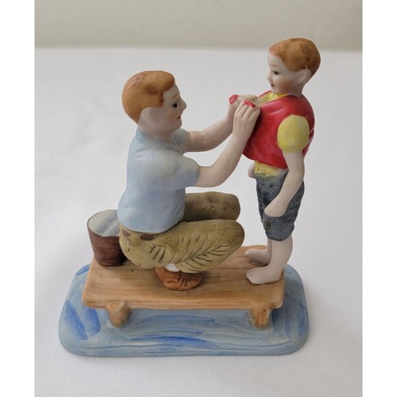 Vintage 1983 Norman Rockwell Summer Father Son Figurine Statue - Picture 4 of 8